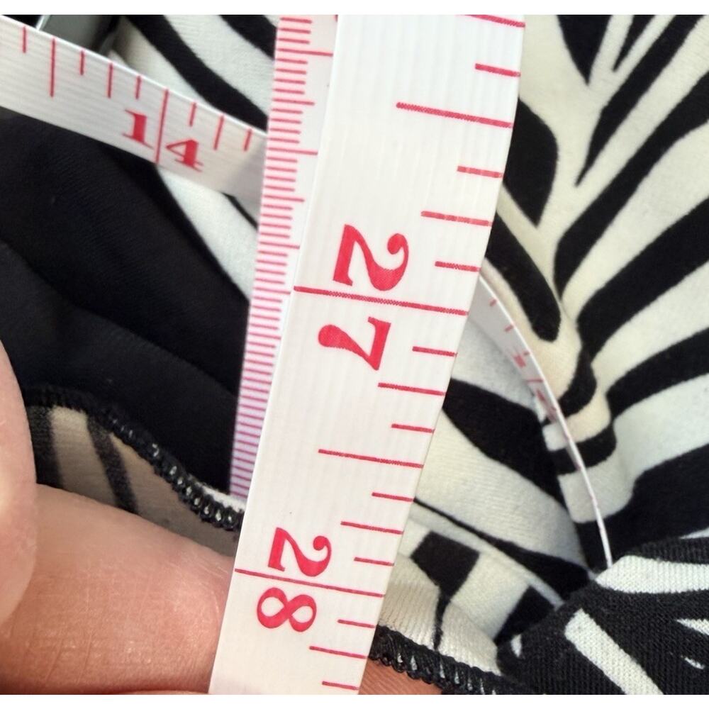 Y2K Babydoll Top Womens Deep V-Neck Black & White Tie Back Stretch 2000s Large - Picture 10 of 11